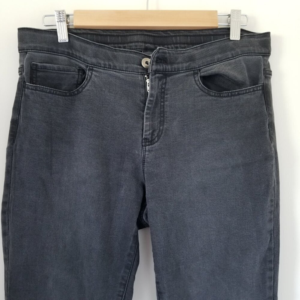 J Jill Womens Denim 5 Pocket Leggings Jeggings Vintage Black Wash Grunge Moto 10 - Picture 3 of 12